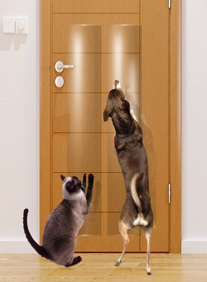 KEBE Door Scratch Protector, Protect Your Furniture Wall with Clear Premium Heavy Duty Door Cover Scratch Shield Guard for Dog Cat Scratching,63 in X 7.9 in - Image 1
